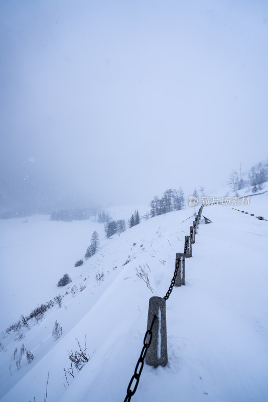 新疆阿勒泰喀纳斯冬季雪景