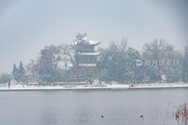 武汉东湖风景区雪景风光