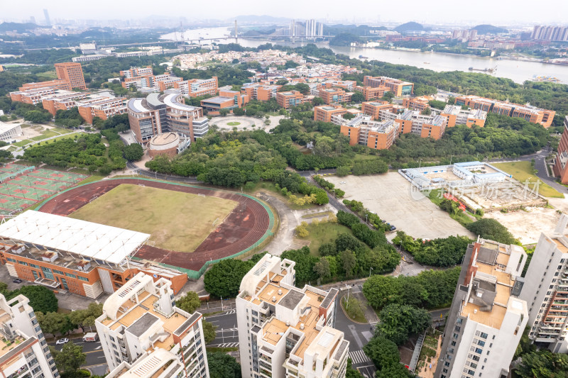 广州大学城城市风光航拍摄影图