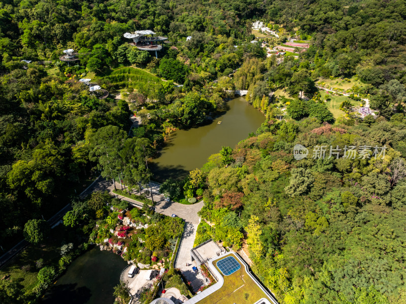 广州云萝植物园实景高空航拍照片