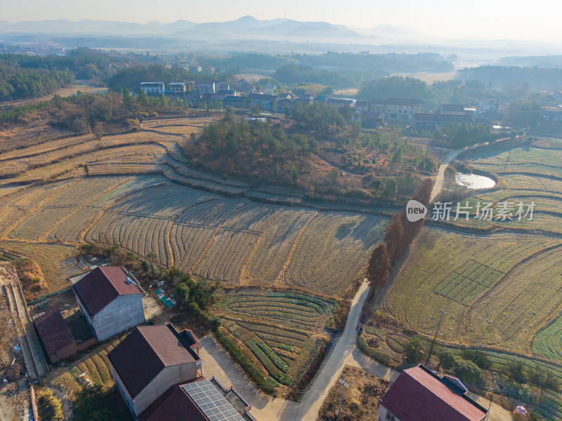 乡村田园航拍全景