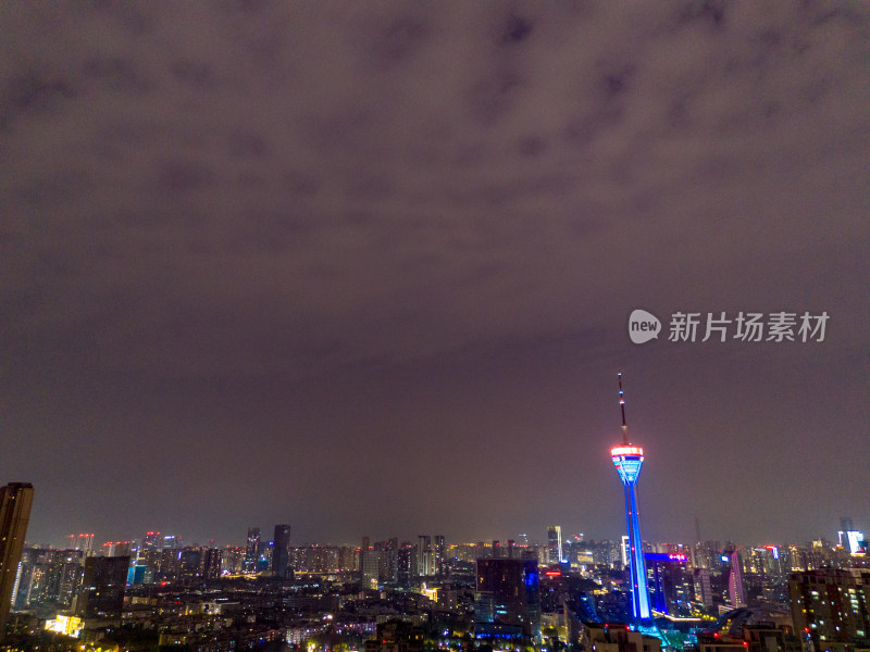 成都春熙路夜景航拍图