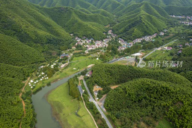 浙江省安吉县小杭坑露营地航拍