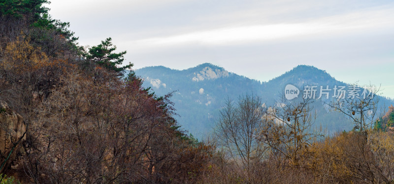 秋季青岛崂山北九水景区，山谷风光