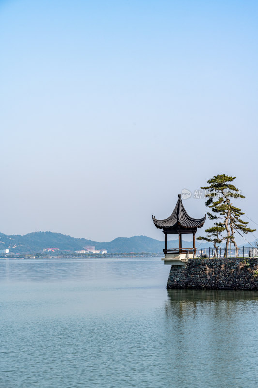 浙江宁波东钱湖韩岭老街水街景点景观