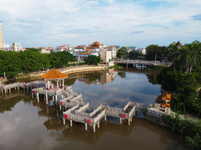 广东省棉湖古镇风光航拍