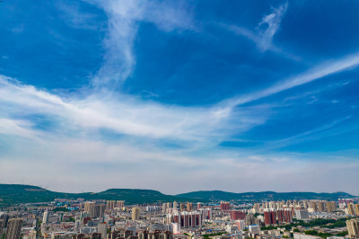 河南平顶山城市大景航拍图