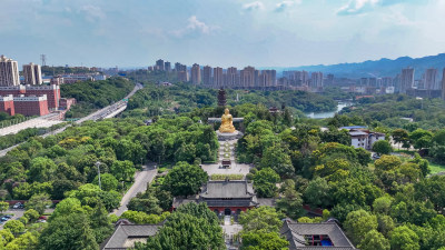 重庆华岩旅游风景区华岩寺航拍图