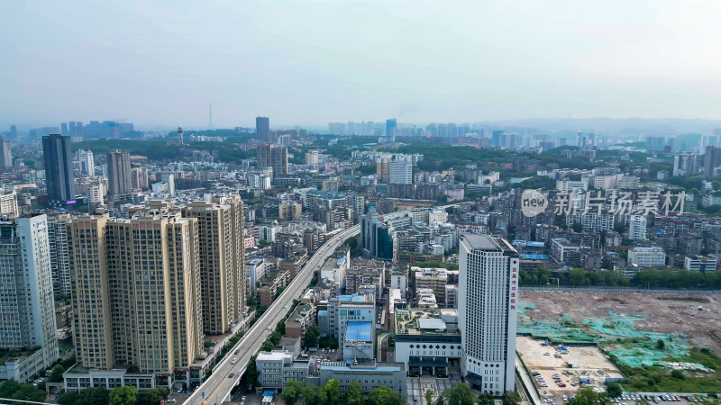 航拍湖北宜昌城市建设