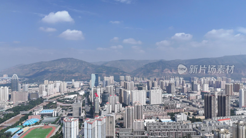 青海西宁大景西宁建设航拍