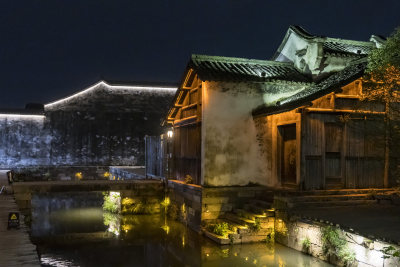 浙江嘉兴乌镇西栅夜景