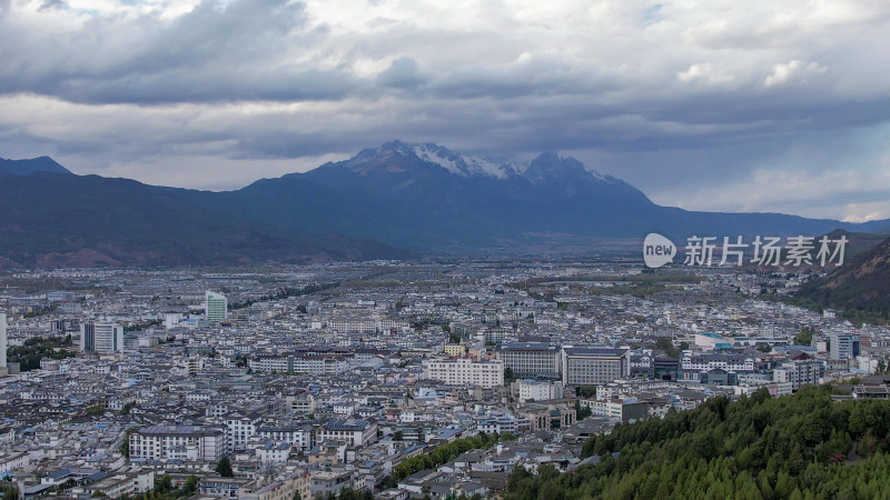 云南丽江古城5A景区风景航拍