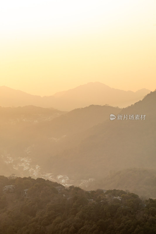 杭州西湖太子湾九曜山日落景观