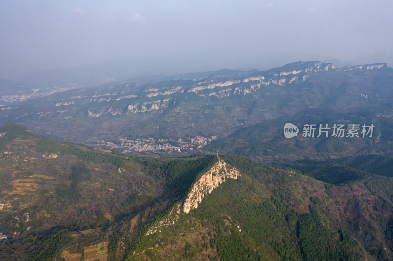 山东济南南部山区航拍自然风光