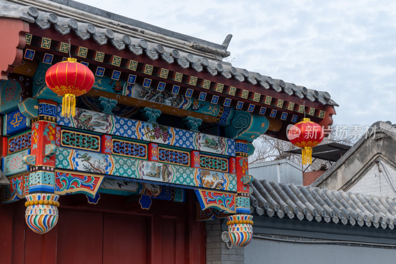 北京传统胡同民居中式风格门头