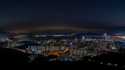 城市夜景鸟瞰全景