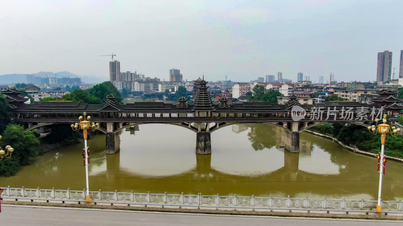 航拍少数民族特色建筑