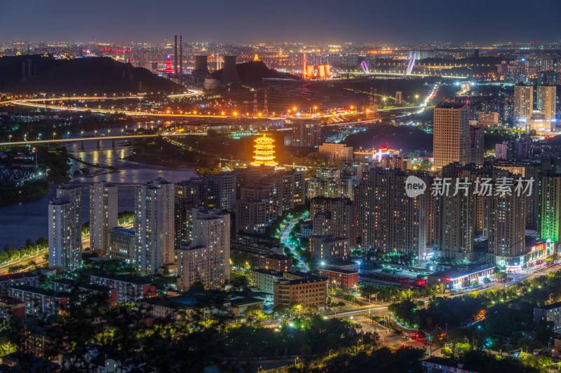 北京门头沟永定河首钢园区新首钢大桥夜景