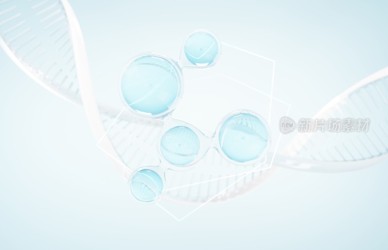 水分子精华液渲染结构展示