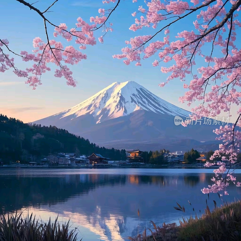 富士山樱花