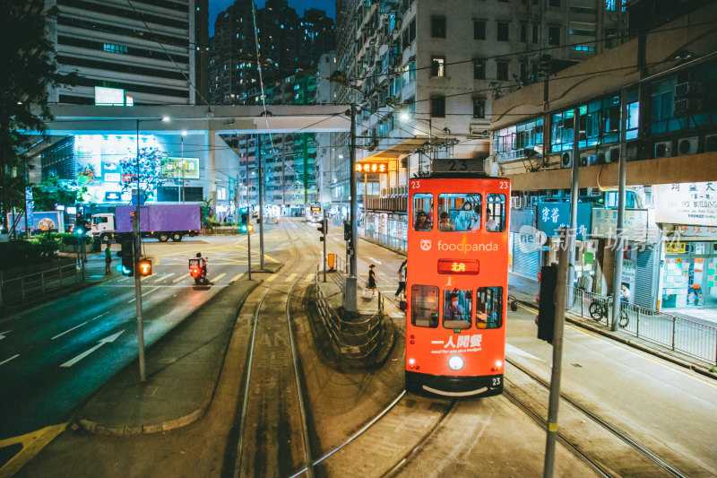 香港岛叮叮车风光