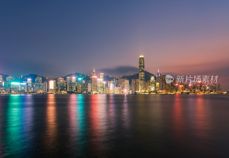 中国香港维多利亚港夜景