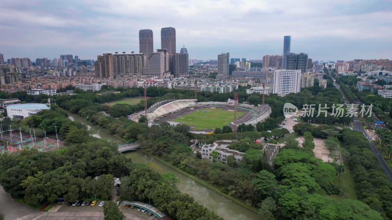 广东中山城市风光建筑航拍