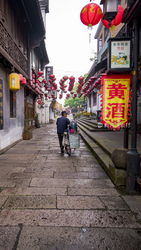 绍兴仓桥直街江南水乡风景