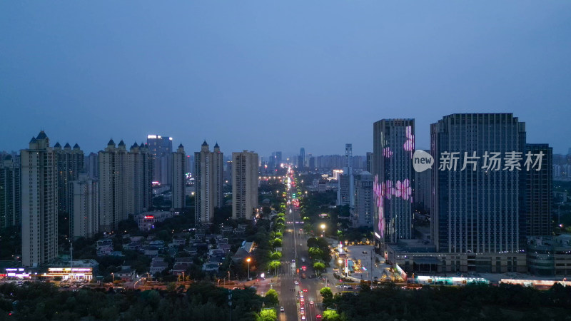 航拍安徽蚌埠大景蚌埠夜景