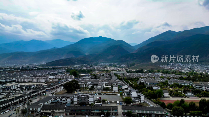 云南大理喜洲古城著名旅游景区航拍