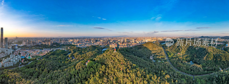 广东东莞城市风光红旗公园航拍全景图