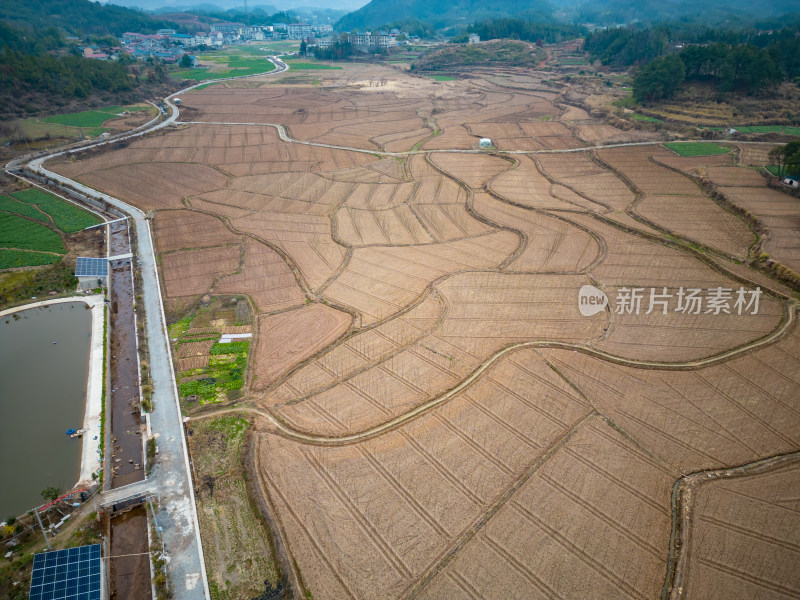 春耕农业种植春耕农田航拍图