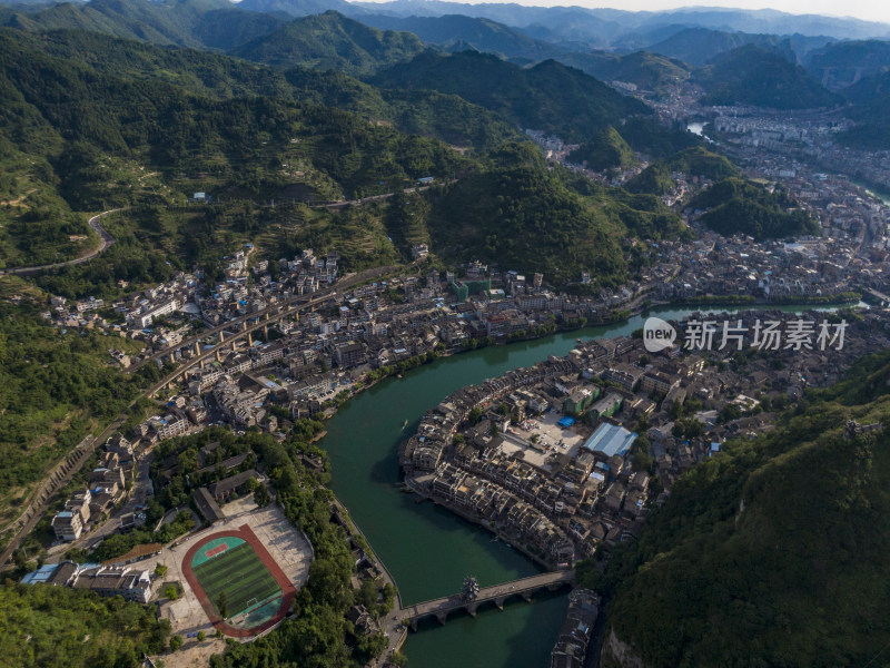 自然风光祖国山川河流航拍摄影图