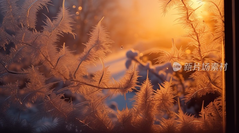 冬季唯美雪景海报背景配图高清摄影图