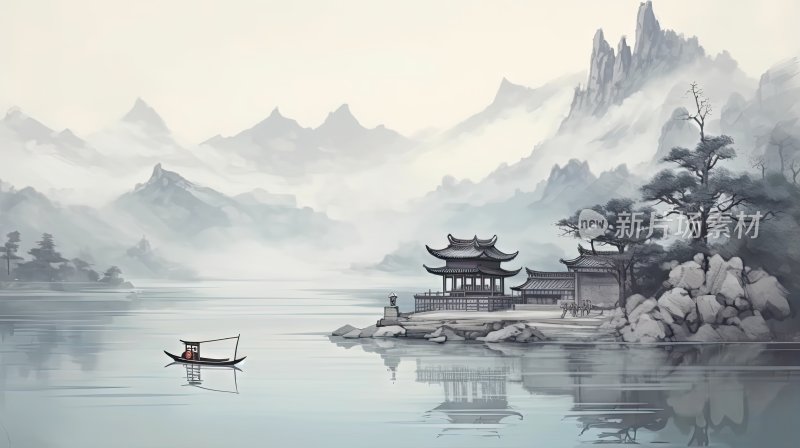 中国风水墨山水画