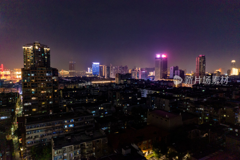 江西南昌滕王阁夜景航拍图