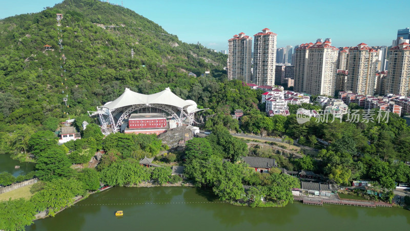 航拍广东珠海圆明新园