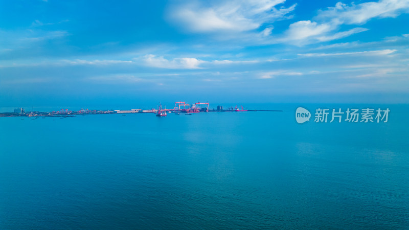 大海码头港口天空航拍自然风光