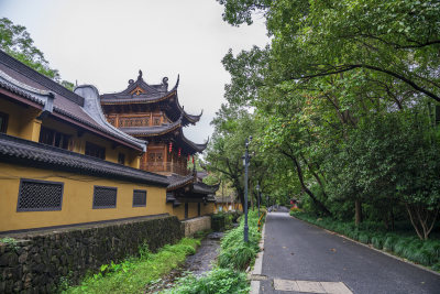 杭州西湖三天竺法镜寺古建筑风景