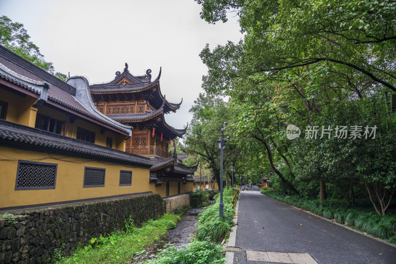 杭州西湖三天竺法镜寺古建筑风景