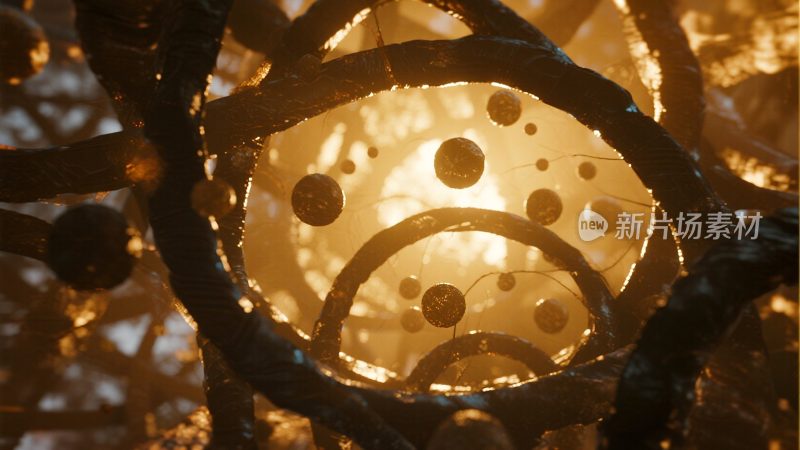 抽象环形结构光影效果画面