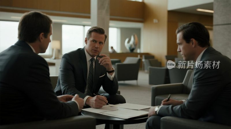 商务人士室内交流讨论场景