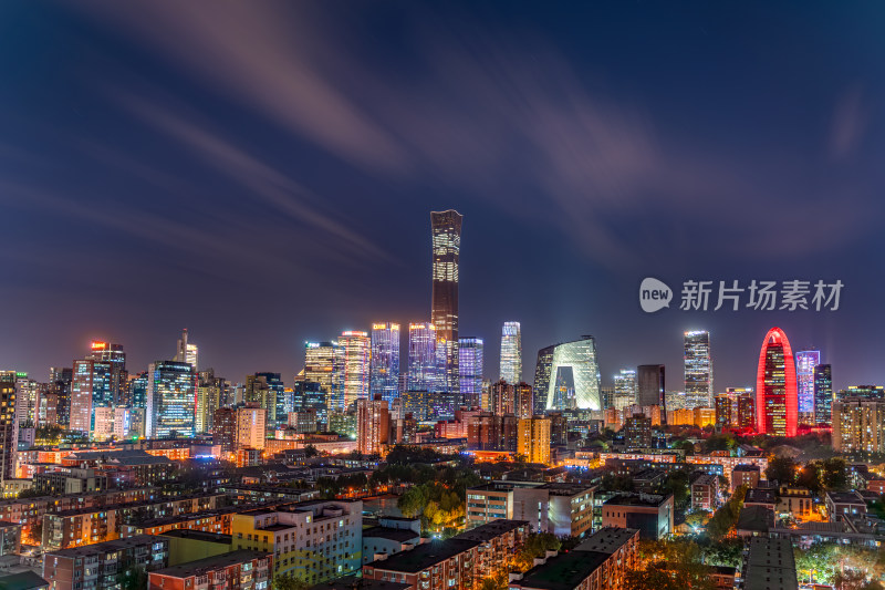 北京夜景现代建筑的魅力灯光秀 房地产发展