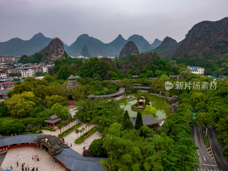 广西桂林山水风光航拍摄影图