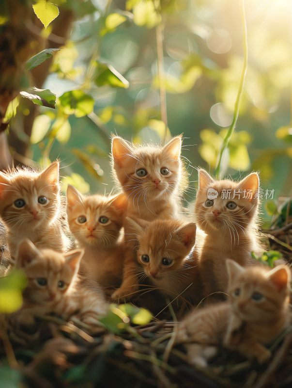 一群可爱的小猫