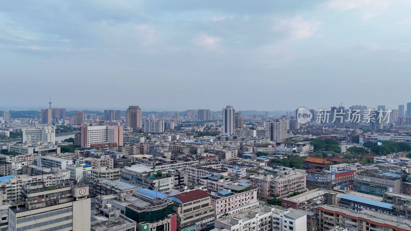 四川德阳大景德阳城市风光航拍