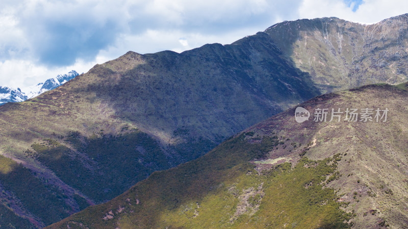 四川阿坝四姑娘山附近山区航拍