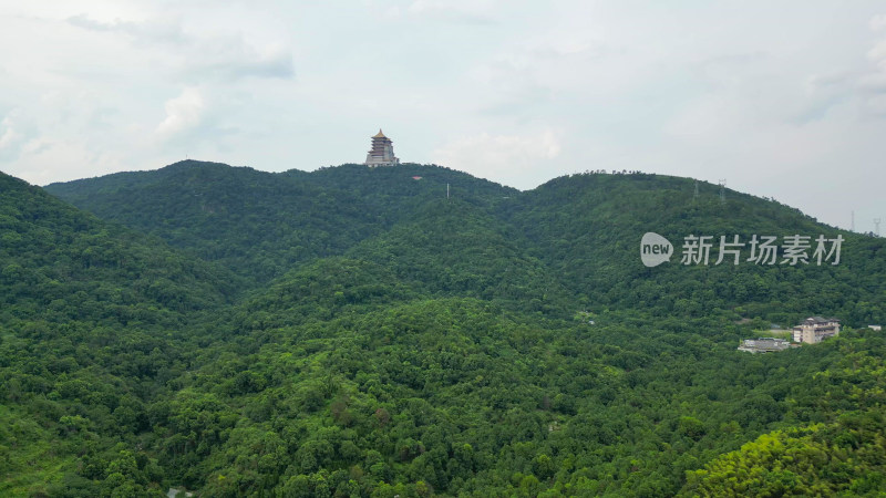 航拍湖北黄石东方山风景区东昌阁