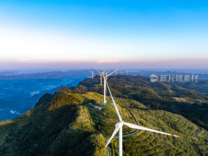 绿色能源风能发电喀斯特地貌