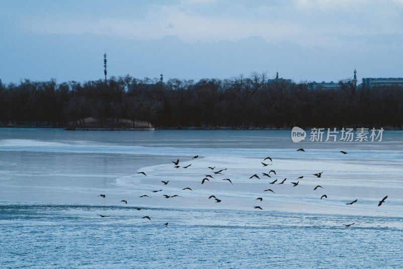 群山环绕下的湖泊与古建筑景观